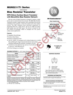 MUN5234T1G datasheet  